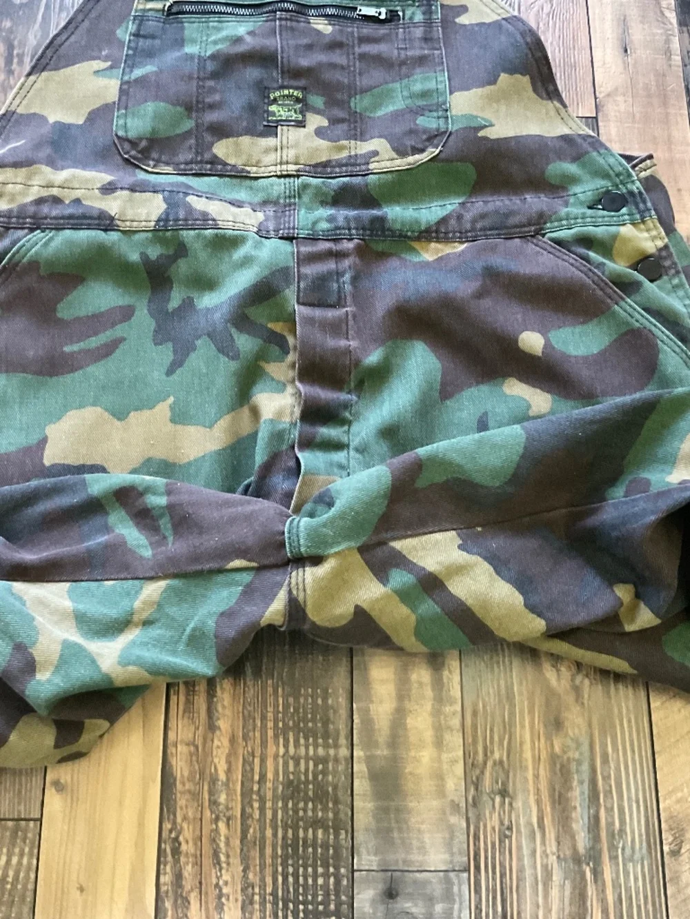Pointer Vintage 80s Denim Camouflage Bib Overall Dungarees